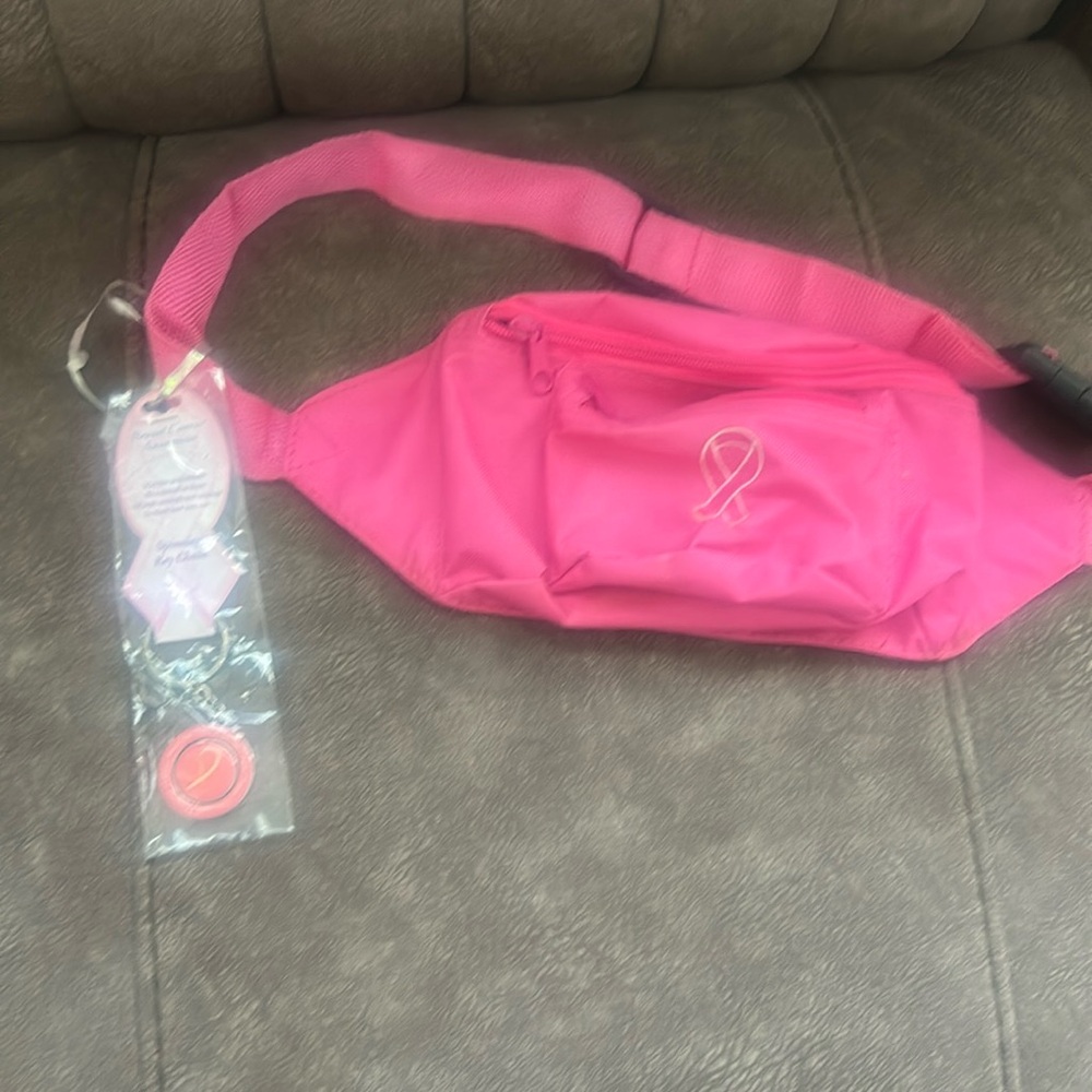Breast Cancer Awareness Spinning Key Chain & Fanny pack lot new